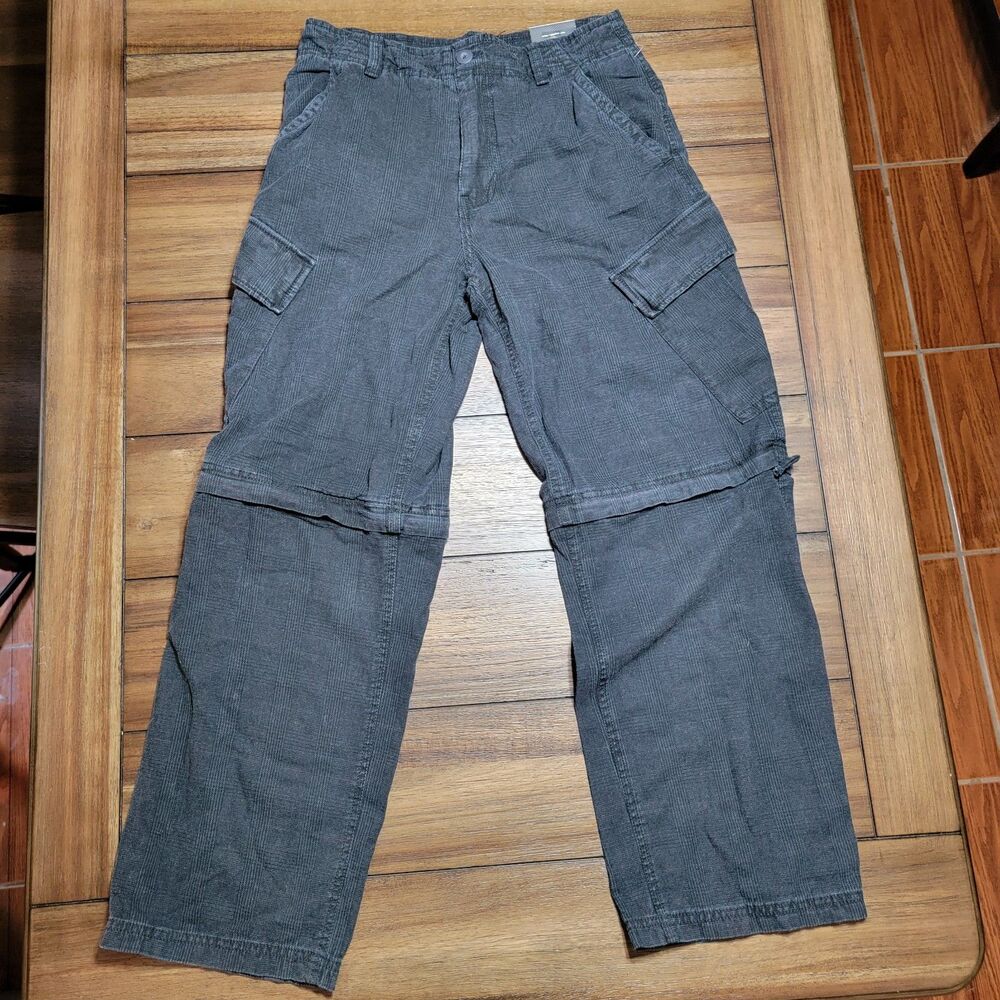 Urban Pipeline Boys Gunmetal Black Pants w/ Removeable Zipper Legs - Size 16 NWT